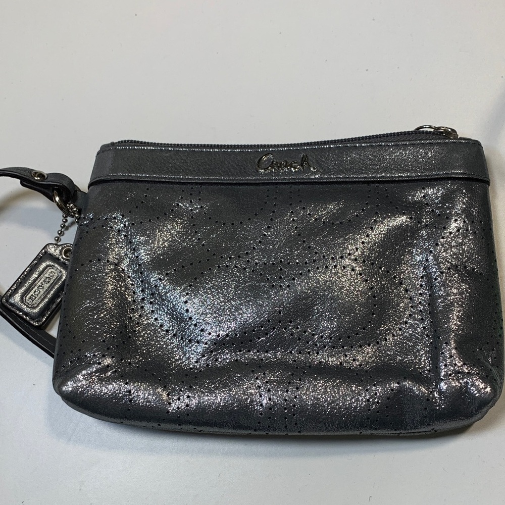 Coach Metallic Black Wristlet